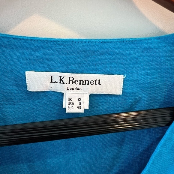 L.K.Bennett London TW ALANIA IN HAWAIIAN BLUE Top - Picture 5 of 13